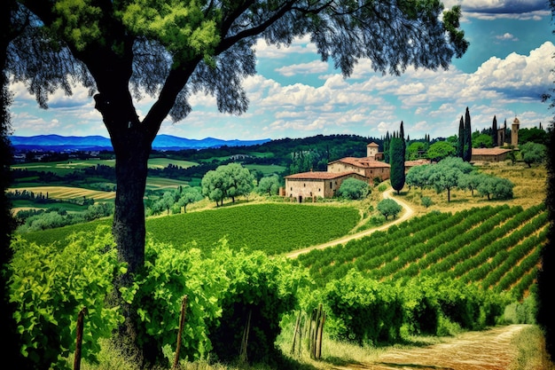 Uma vista da paisagem toscana, ou seja, a área de Chianti Itália