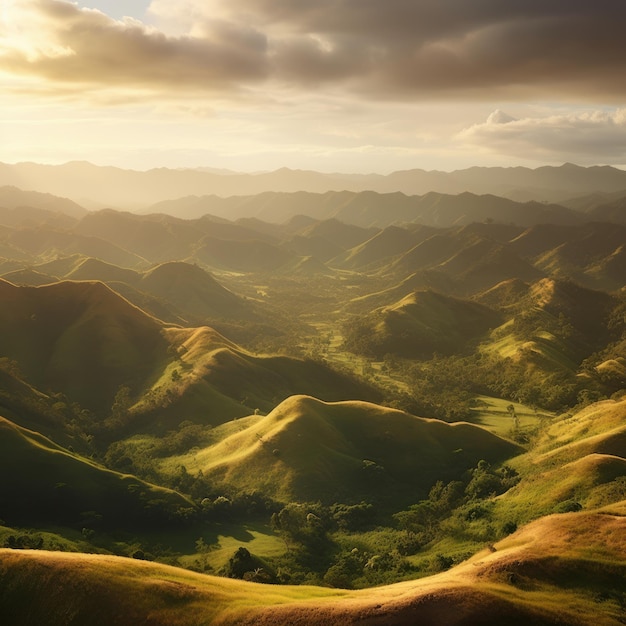 Uma vista das montanhas do ar