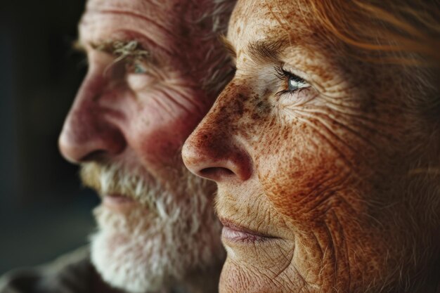 Foto uma vista de perto de um homem e uma mulher