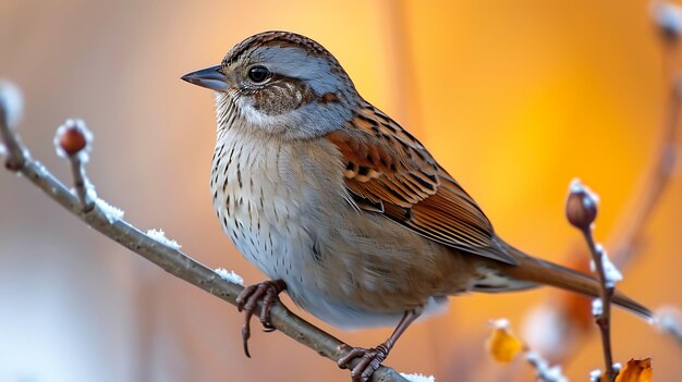 Uma vista de um belo pássaro Dunnock