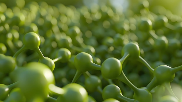 Uma vista detalhada de um denso aglomerado de plantas verdes vibrantes mostrando as texturas intrincadas