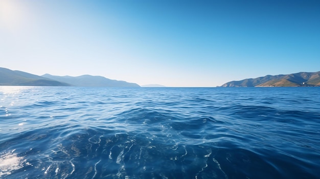 uma vista do oceano de um barco