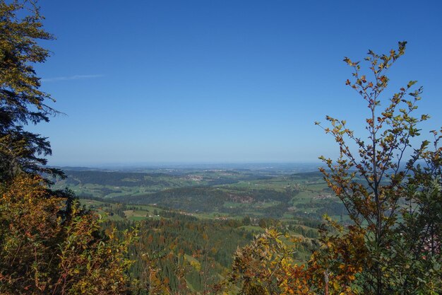 Foto uma vista do vale do topo de uma colina