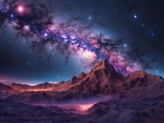 Uma vista espetacular da galáxia no céu noturno