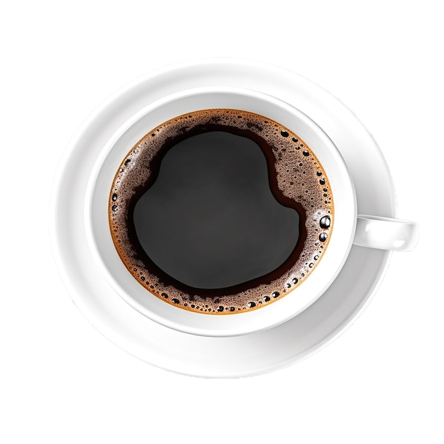 Uma xícara branca de café preto