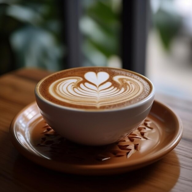 Uma Xícara De Café Com Leite Com Um Desenho De Coração | Foto Premium