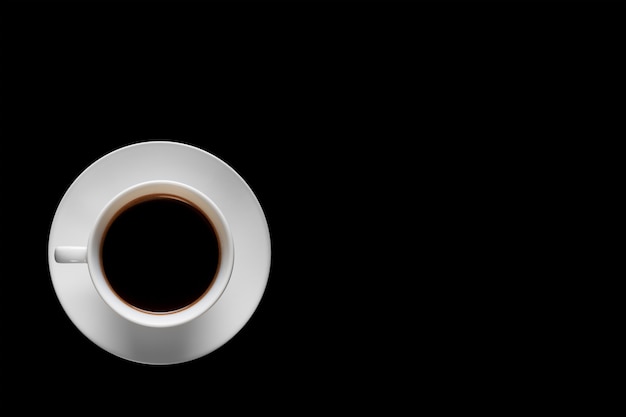 Uma xícara de café em um fundo branco