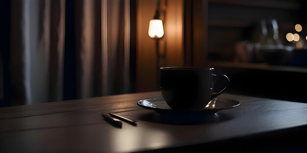 Uma xícara de café .