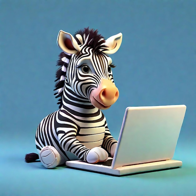 Uma zebra bonita usando um fundo de laptop gerado por IA