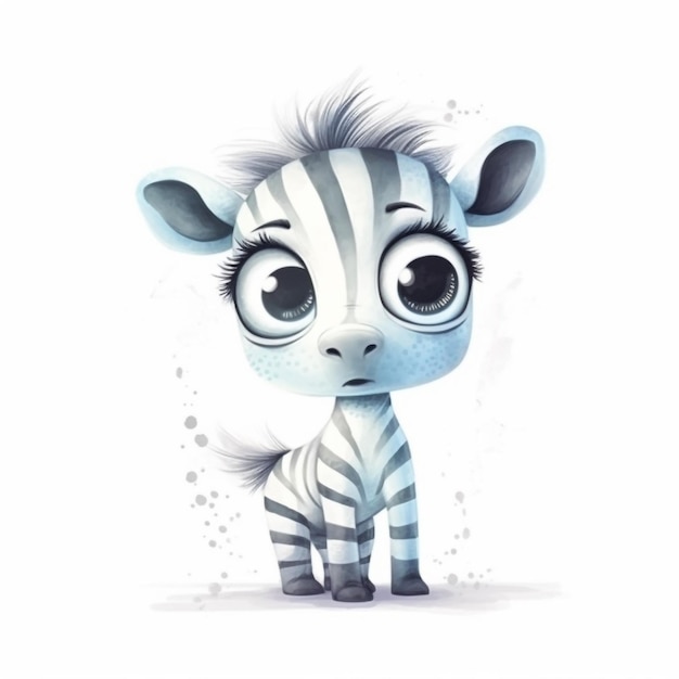 Uma zebra bonitinha com olhos grandes.