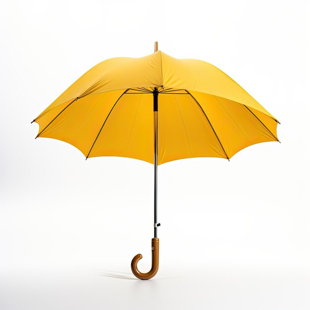 Umbrela de cor amarela isolada em fundo branco Umbrela para modelo de anúncio de marca