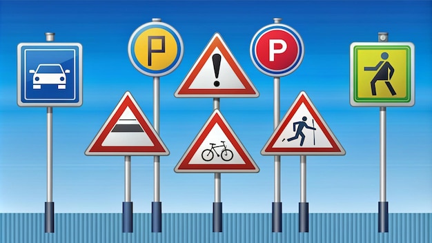 Umfassende Verkehrsschilder für die Straßenverkehrssicherheitsbildung