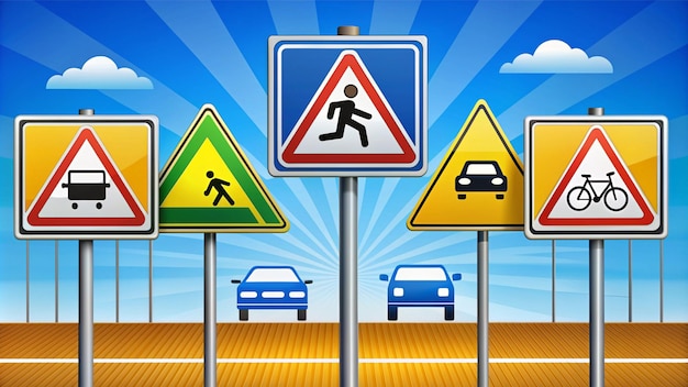 Umfassende Verkehrsschilder für die Straßenverkehrssicherheitsbildung