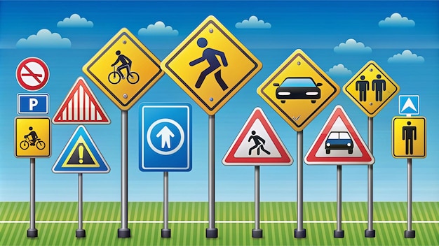 Umfassende Verkehrsschilder für die Straßenverkehrssicherheitsbildung