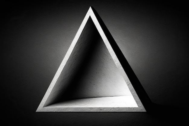 Umgekehrtes Dreieck in Weiß auf dunklem Hintergrund