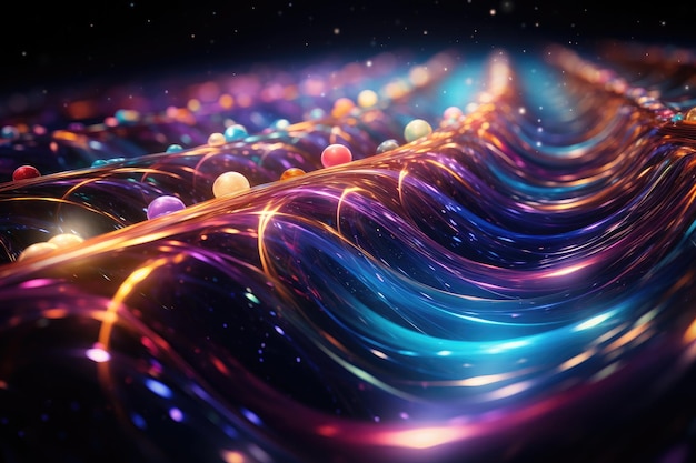 Umlaufbahn des Universums bunter abstrakter Hintergrund Generative KI