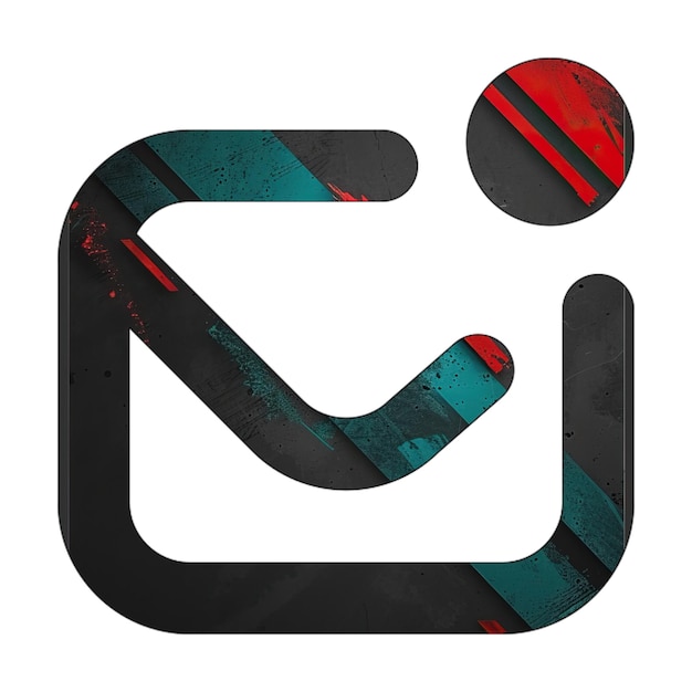 Umschlag-Punkt-Symbol diagonal schwarz grün rot