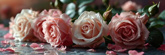 Foto umschlag weiße rosenblumen o rosa banner bild