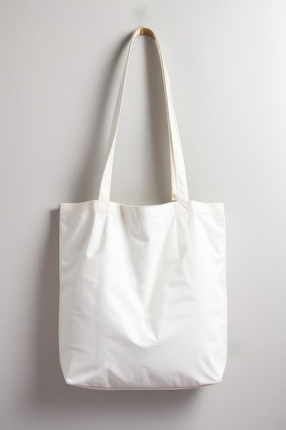 Umweltfreundliche Mode-Canvas-Einkaufstasche isoliert auf weißem Hintergrund. Generative KI