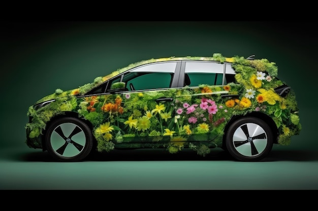 Umweltfreundliches Fahrzeug. Auto mitten in der Natur
