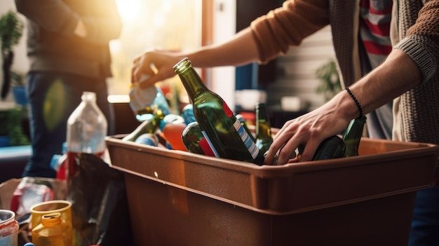 Umweltfreundliches Leben Recycling zu Hause