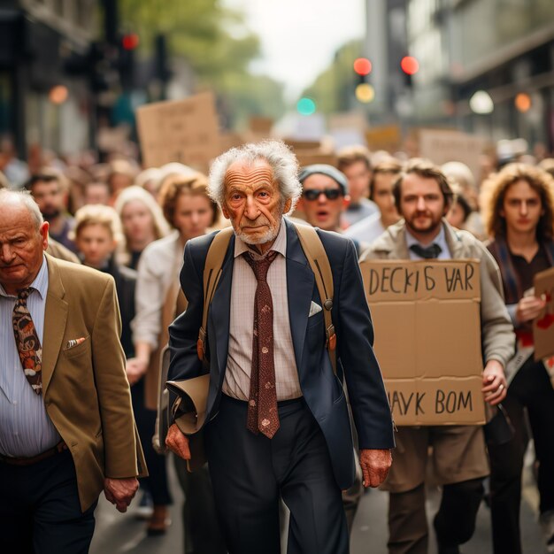 Umweltprotestierende ältere Männer Ai Generative.