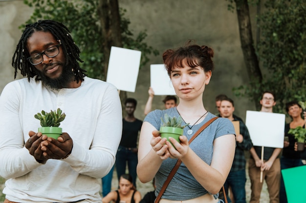 Foto umweltschützer protestieren für die umwelt