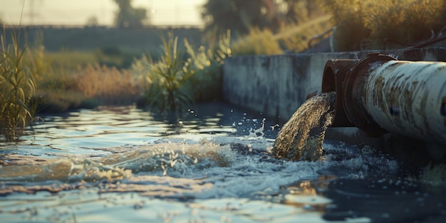 Foto umweltverschmutzung durch abwasser generative ki