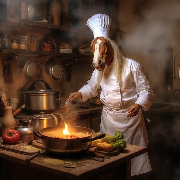 un_caballo_un_maestro_chef_cocina_en_la_cocina_profesional