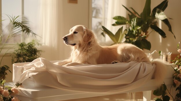 un_perro_durmiendo_pacíficamente_en_un_perro_elegante_minimalista