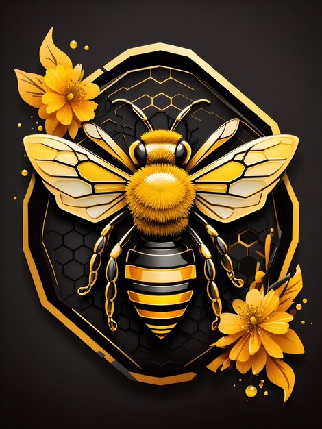 Foto _un_vector_vibrante_logotipo_de_abeja_de_miel_con_un_gradiente