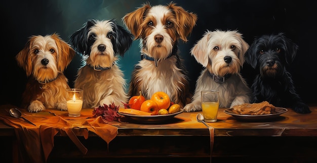 Una_pintura_al_oleo_de_la_ultima_cena_con_perros_en_lugar_de_