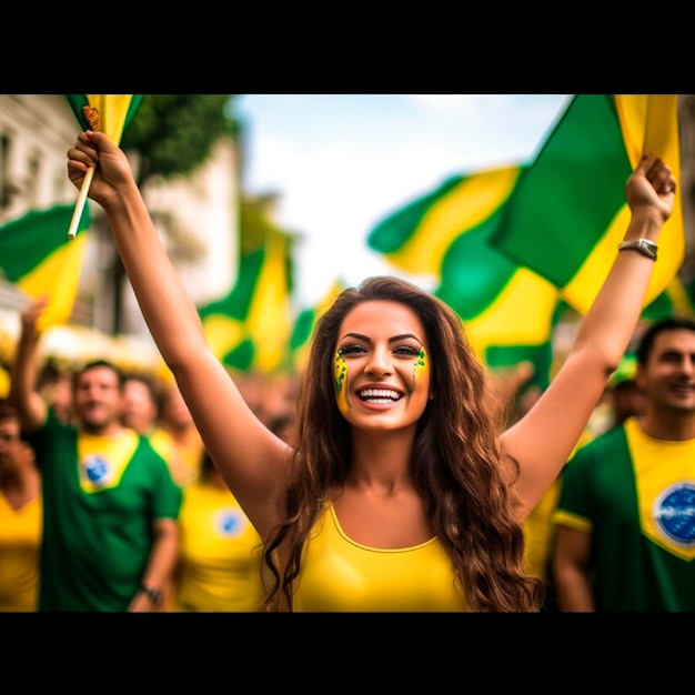 Foto unabhängigkeitstag der brasilianischen mädchen am 7. september