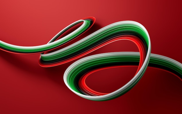 Unabhängigkeitstag der Vereinigten Arabischen Emirate der Nationalflaggen der VAE grün rot schwarz weiß