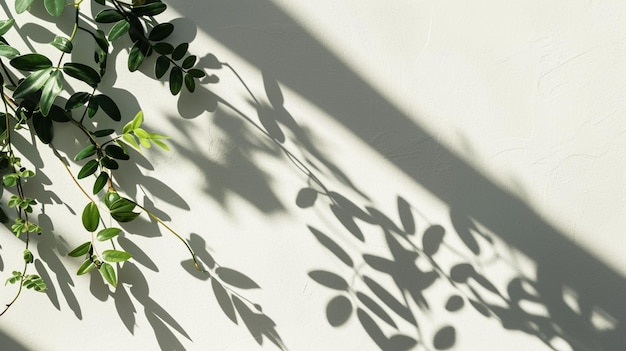 Unauffälliger botanischer Hintergrund mit Schatten an der Wand Generative Ai