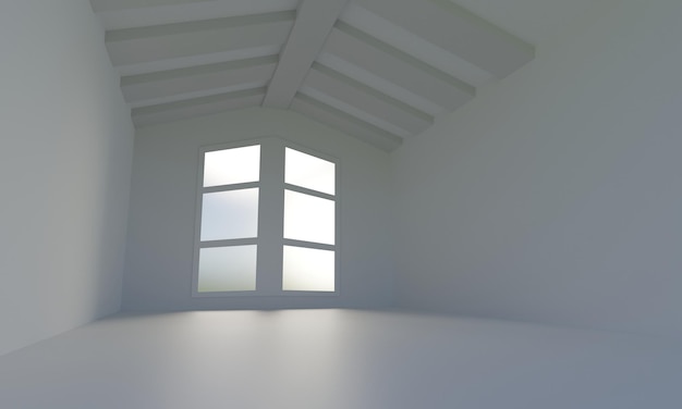 Unbedeutender weißer Raum mit Fenstern