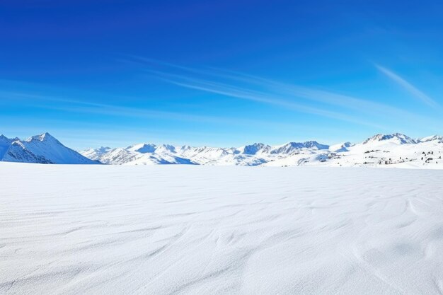 Unberührte leere Skipisten unter einem klaren Himmel