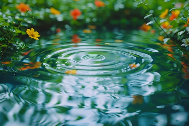 Unberührtes Wasser in einem üppigen Garten