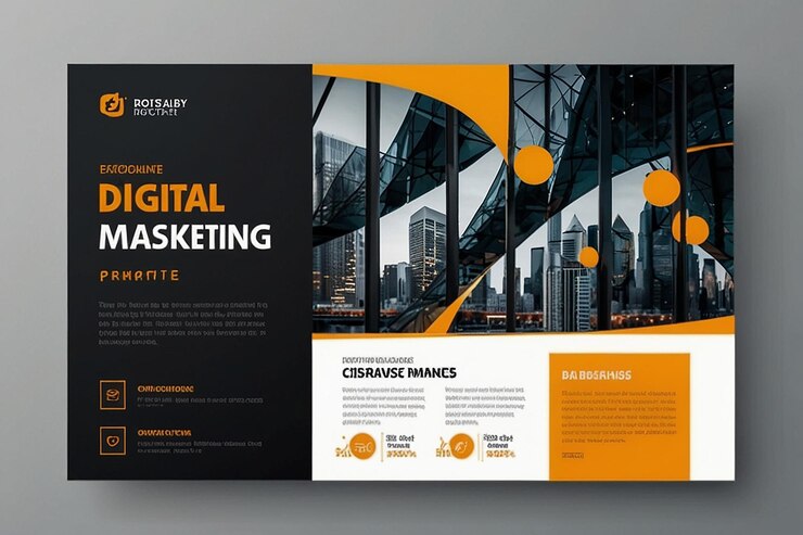 Foto und geschäftsförderung digitales marketing corporate social media post vorlage design