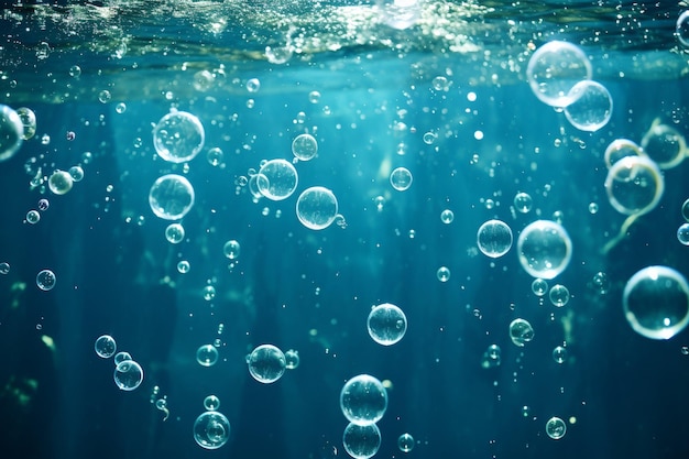 Foto underwater air bubbles flow