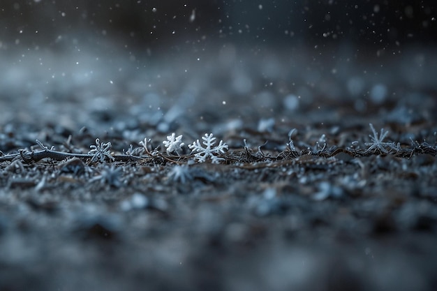 Unfokussierter Winterhintergrund mit Schneeflocken