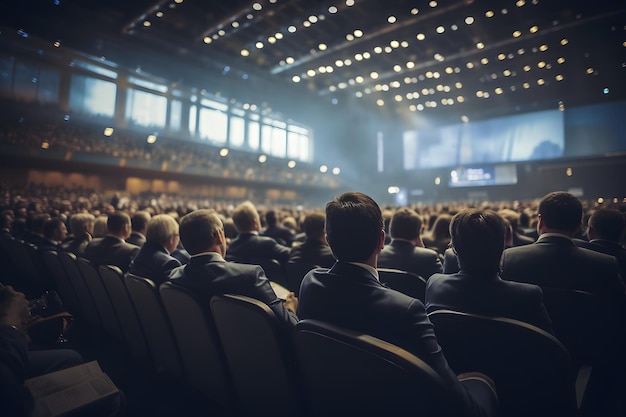 Unfokussiertes Bild einer großen Geschäftskonferenzhalle