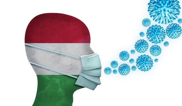 Ungarische Gesundheitsperson mit schützender Gesichtsmaske d render