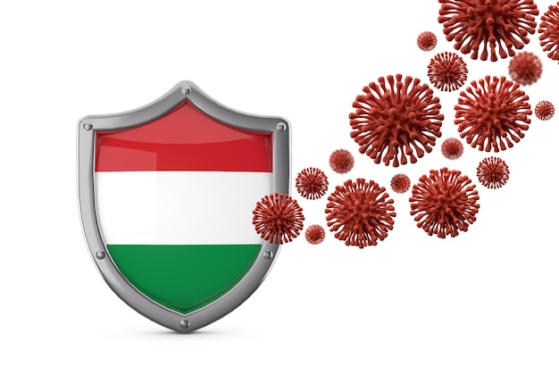 Ungarischer Flaggenschutz gegen Virusbakterien d rendern