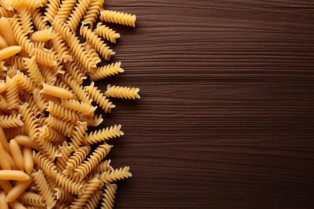 Ungekochte Makaronen roher Nährstoffzutat Spaghetti Pasta gesunde Hintergrundnahrung italienisch Generative KI