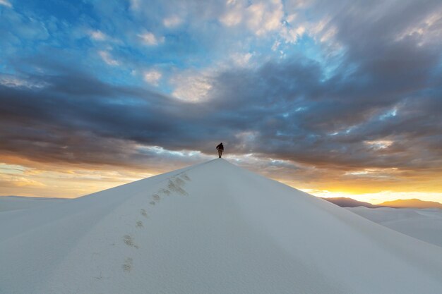 Ungewöhnliche weiße Sanddünen am White Sands National Monument, New Mexico, USA