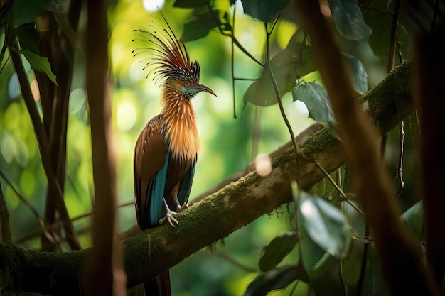 Ungewöhnlicher Hoatzin-Vogel im Amazonasbecken