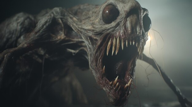 Unglaublich realistische riesige Kreatur mit Fangzähnen in Unreal Engine 5