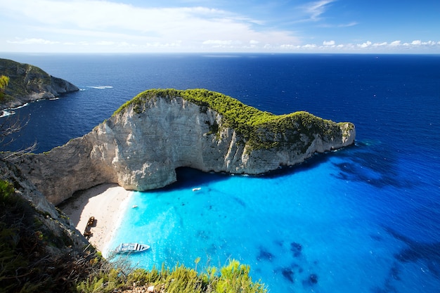 Unglaublichster Navagio Beach oder Shipwreck Beach. Zakynthos, Griechenland.