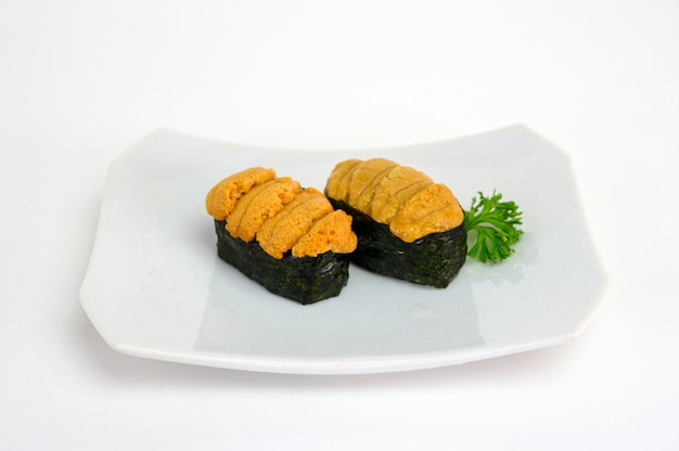 Uni Seeigel Sushi japanische Küche in Keramikplatte